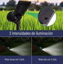 Luminaria tipo Pincho para exterior con panel solar Cálido