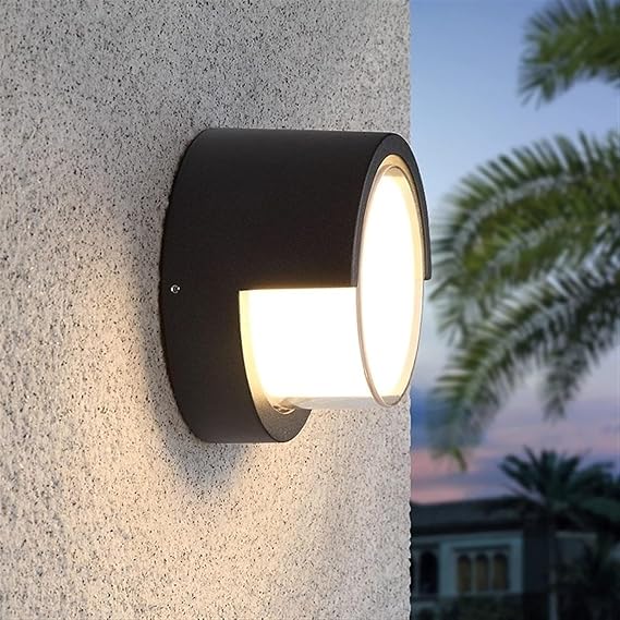 Aplique Redondo de exterior Turk - Negro 