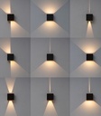 Aplique Cubo de exterior Negro 2*3W Luz Cálida Bidireccional