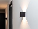 Aplique Cubo de exterior Negro 2*3W Luz Cálida Bidireccional