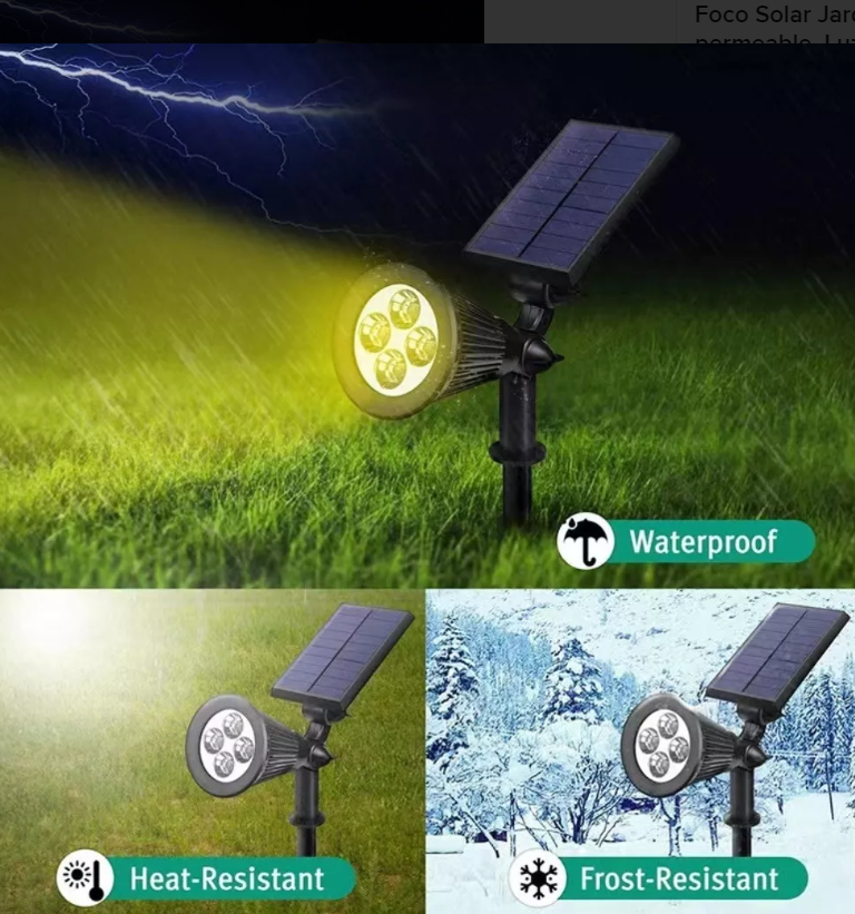 Luminaria tipo Pincho para exterior con panel solar Verde