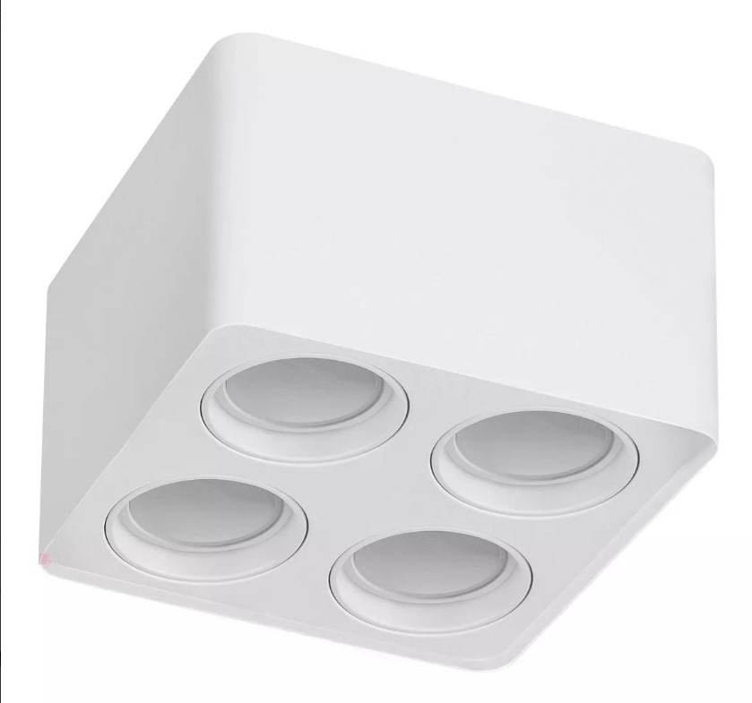 Caja Aplique para 4 GU10 Blanca