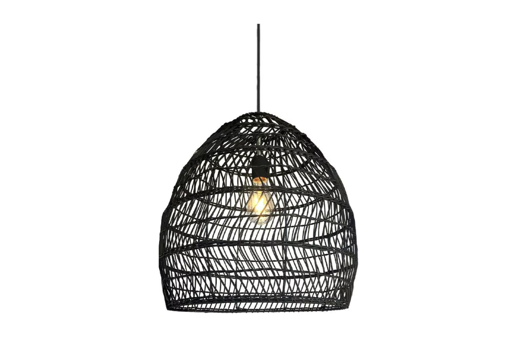 Luminaria Colgante Rattan Campana 50*50cm Negra