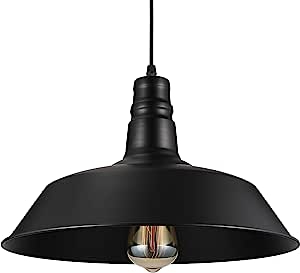 Luminaria Colgante Vintage De Metal Negra E27