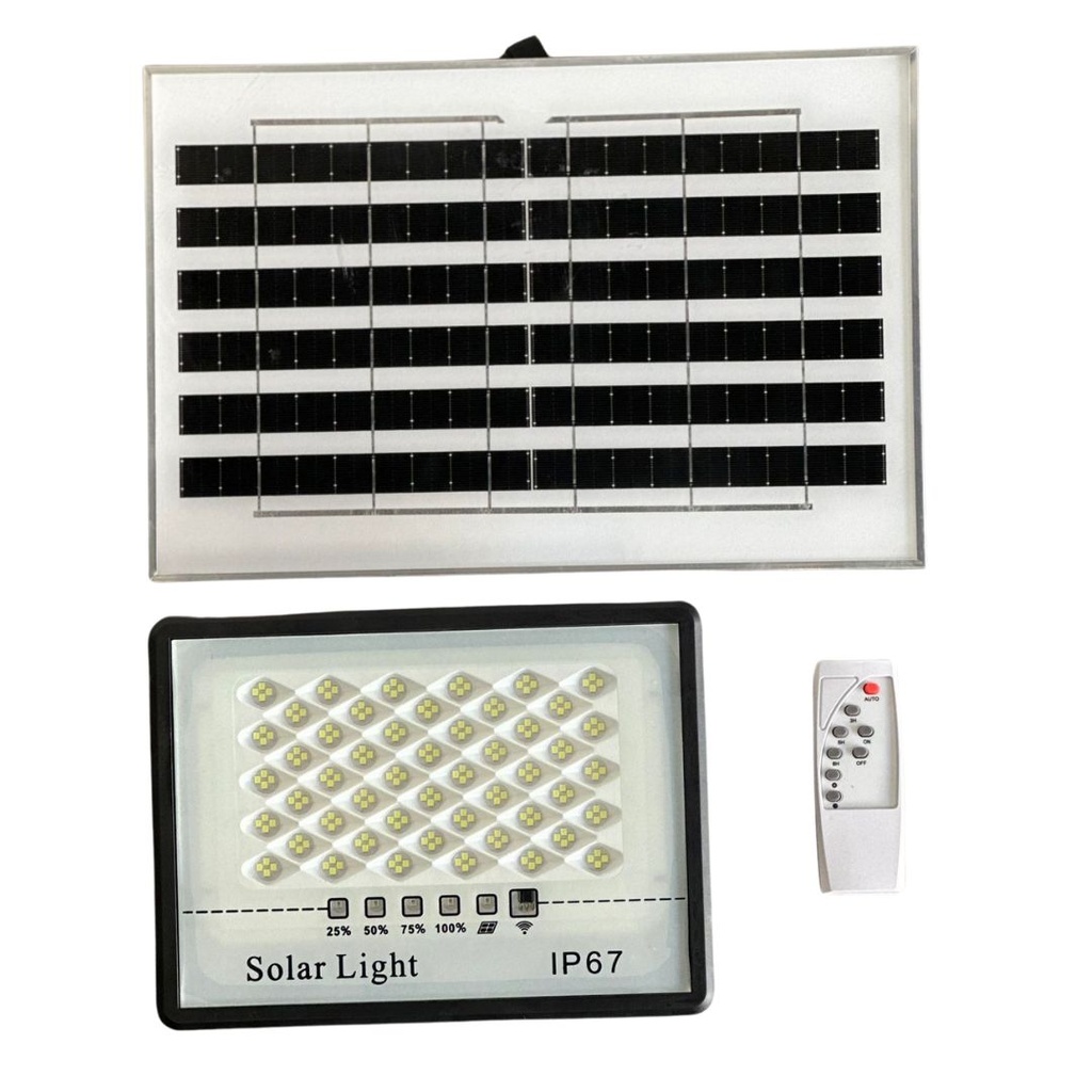 Foco Plano de 60W con Panel Solar Cálido