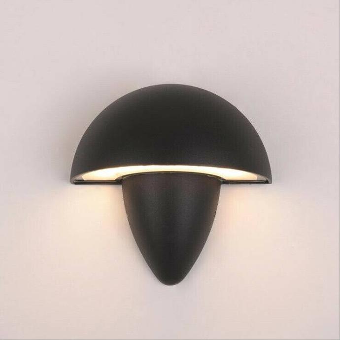 Aplique de exterior Negro tipo Hongo 12W 230V Luz Cálida