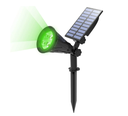 Luminaria tipo Pincho para exterior con panel solar Verde