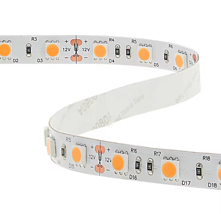 Tira 3528 Sin Silicona 5mtr. 12v Luz Ámbar