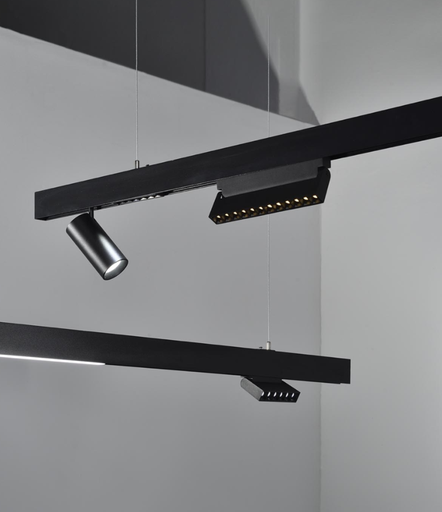 [12501101] Riel Imantado Negro para Montaje en techo/superficie 