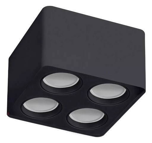 [AP4GU10B] Caja Aplique para 4 GU10 Negra