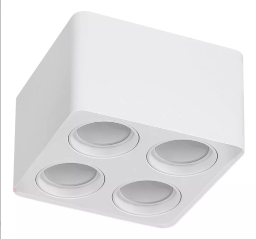 [AP4GU10W] Caja Aplique para 4 GU10 Blanca