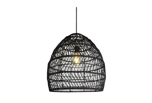 [COLBLA45] Luminaria Colgante Rattan Campana 50*50cm Negra