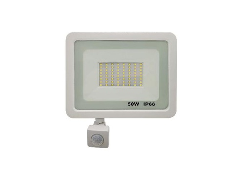 [DS-XX-50WFM] Foco sin Driver Blanco con Sensor de Movimiento 50W 230v Luz Fría