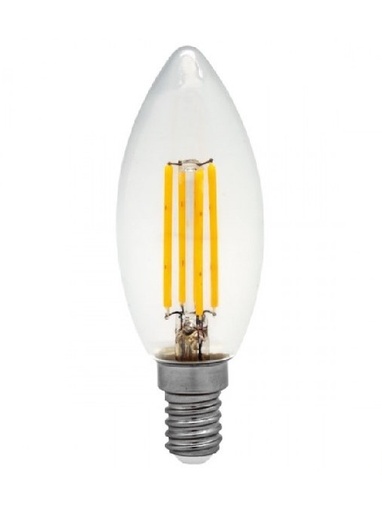 [E14BULBN4WC] E14 Lámpara Vela de Filamento 4W 230V Luz Cálida