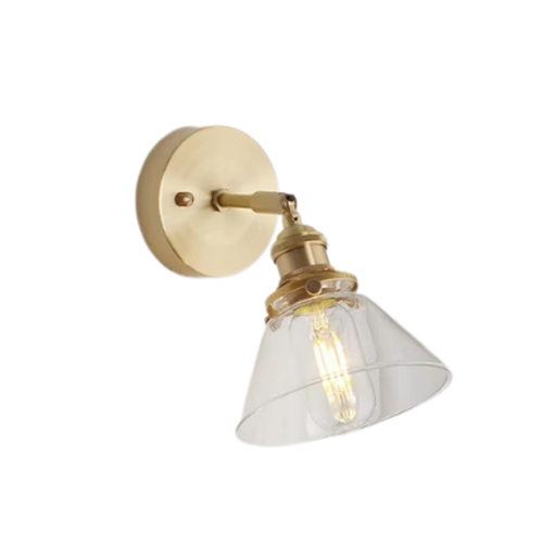 [JRS057]  Luminaria de Adosar con Vidrio y Dorado