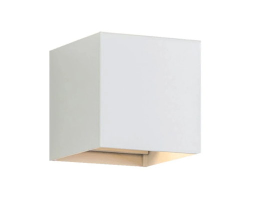 [MK-2002-SB] Aplique Cubo de exterior Blanco 2*3W Luz Cálida Bidireccional