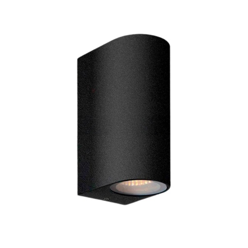 [MK-F809Y-2] Aplique Cilíndrico de exterior Negro 2*7W Luz Cálida Bidireccional