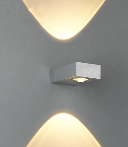 [MK-F819-2] Aplique Cuadrado de exterior Acarea - Blanco Bidireccional 