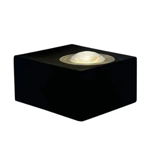 [MK-F819-2B] Aplique Cuadrado de exterior Negro 2*3W Luz Cálida Bidireccional