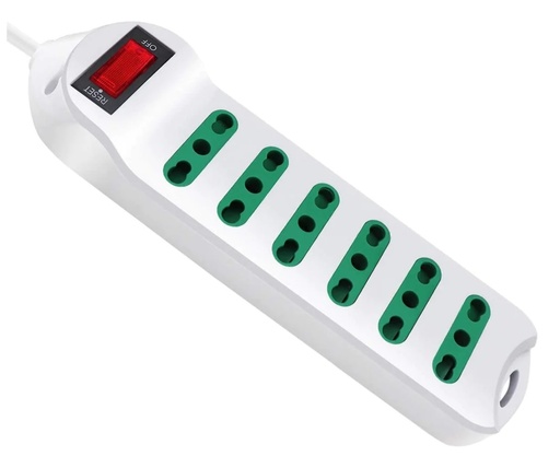 [SL2716] Alargue de 6 tomas de 10A con interruptor de encendido